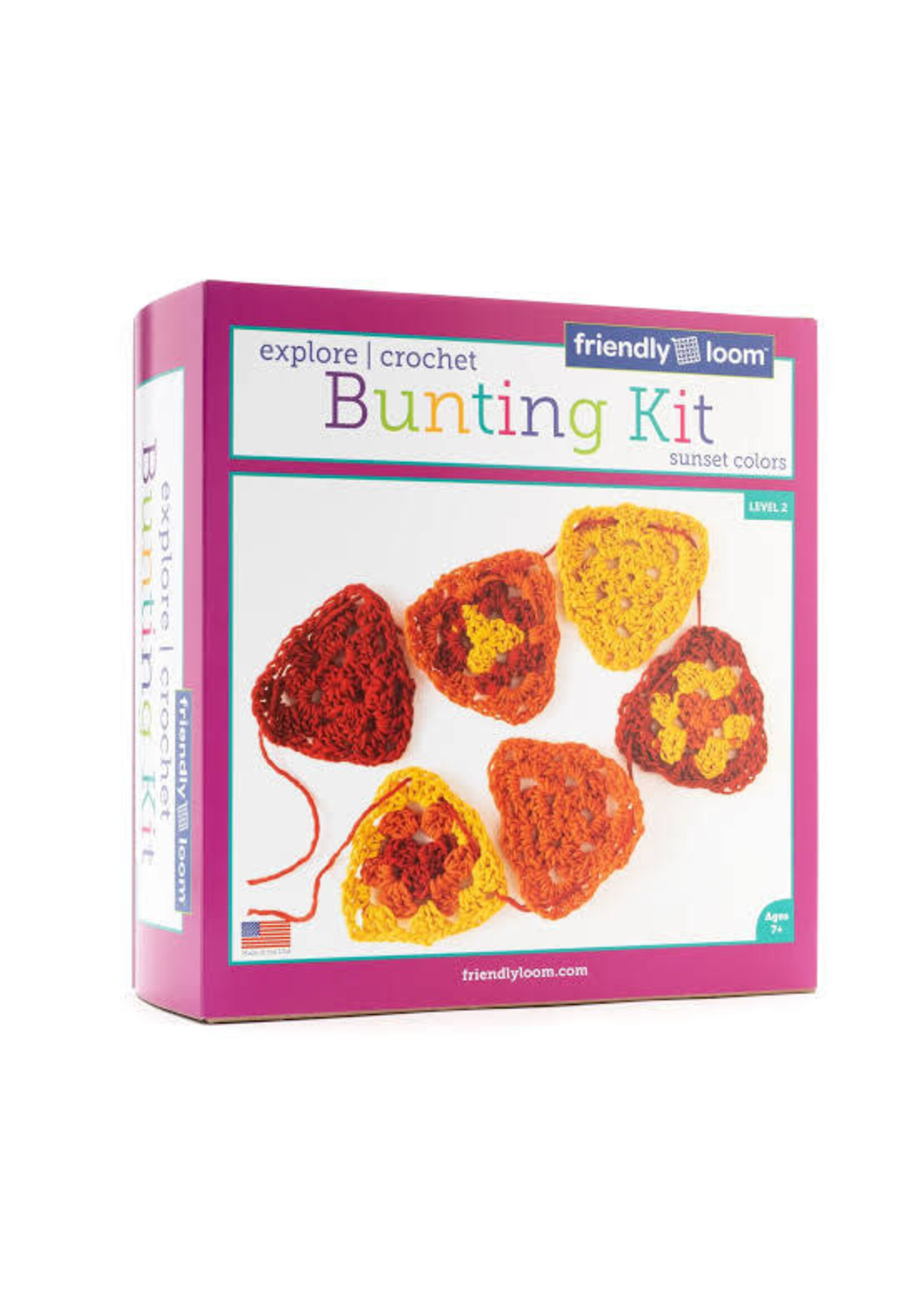 FRIENDLY LOOM EXPLORE CROCHET BUNTING KIT SUNSET