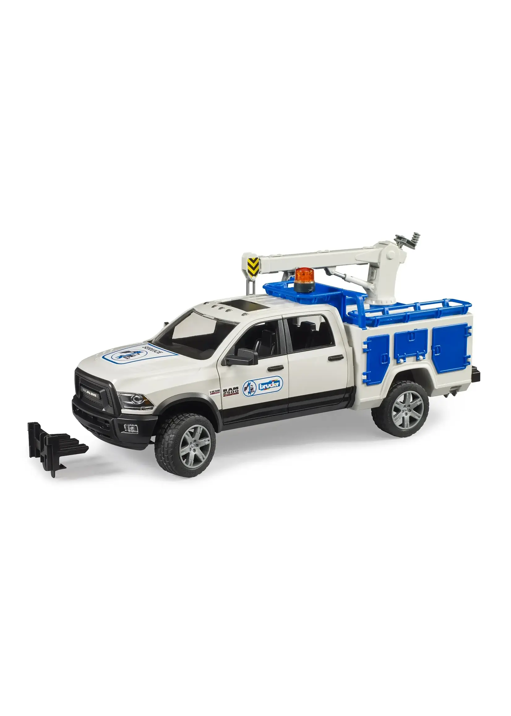 BRUDER RAM SERVICE TRUCK WITH ROTATING BEACON LIGHT