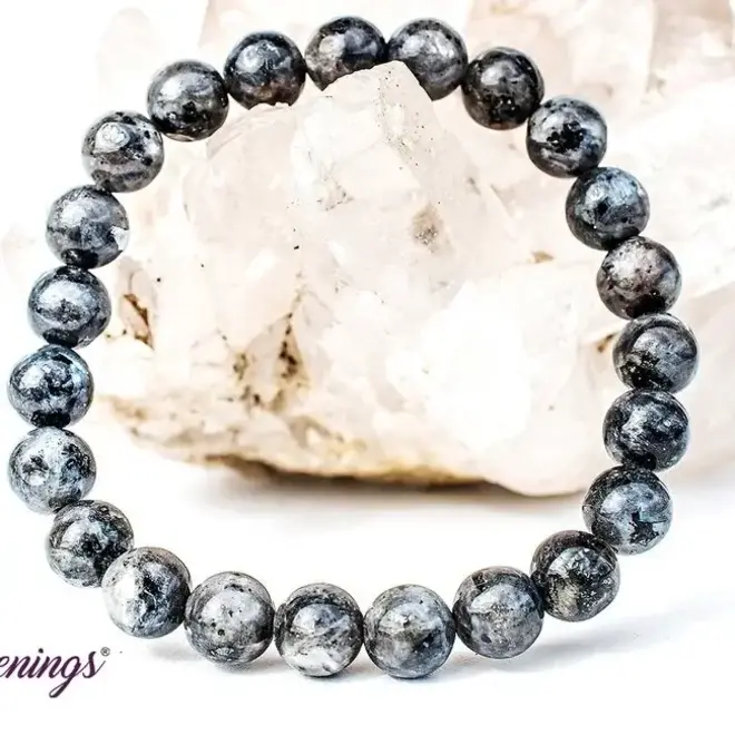 Black Labradorite/Larvakite Bracelet- 8mm