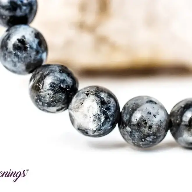 Black Labradorite/Larvakite Bracelet- 8mm