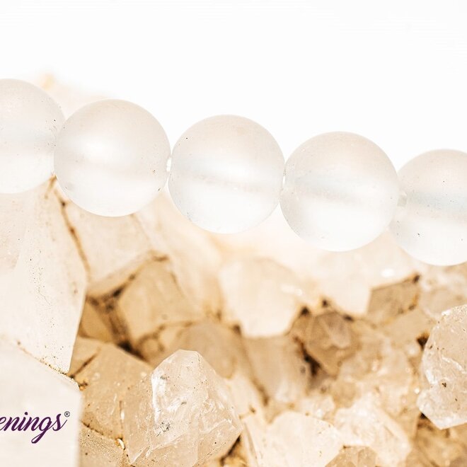 Matte Clear Quartz Bracelet-8mm