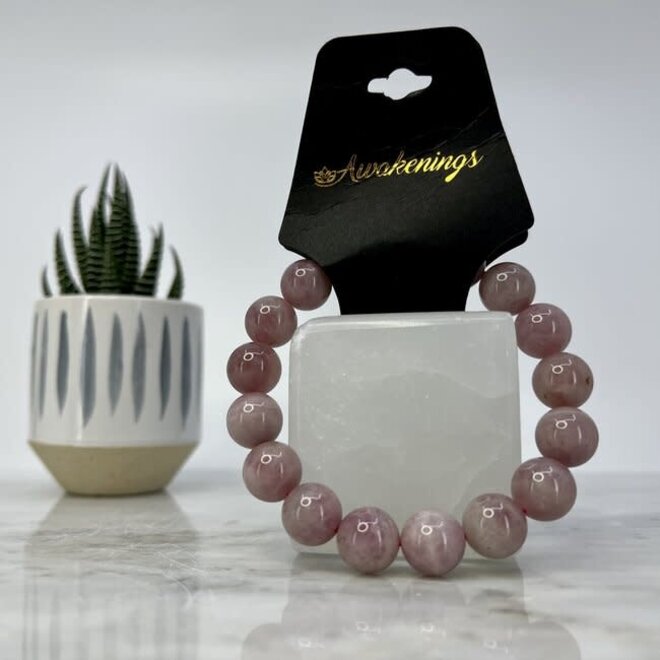 Purple Lavender Rose Quartz Bracelet 12mm
