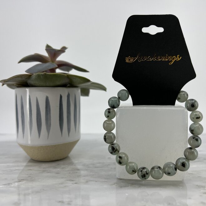 Kiwi Jasper/Amazon River Stone Bracelet- 8mm