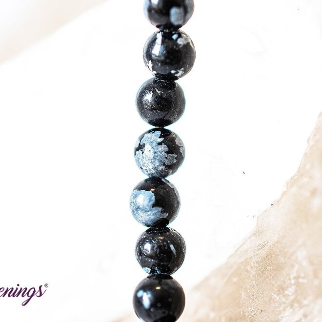 Snowflake Obsidian Bracelet -4mm