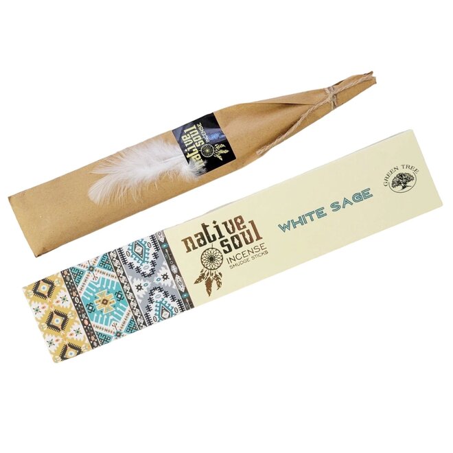 White Sage Incense Smudge -12 Sticks/Box 15g - Native Soul
