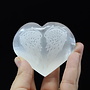 Selenite (Satin Spar Gypsum) Angel Winged Engraved Puffy Heart-Large