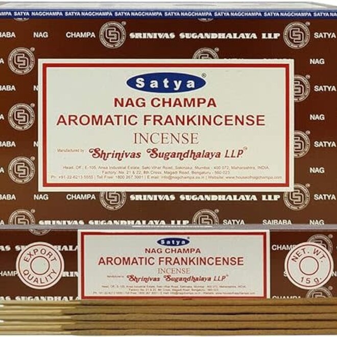 Satya Nag Champa Aromatic Frankincense Incense-12 Sticks