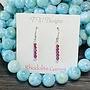 Rhodolite Garnet Beaded Earrings Seed Beed Sterling Silver