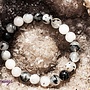 Clear Quartz with Black Tourmaline (Tourmalated Quartz) Bracelet- 8mm Tourmalinated