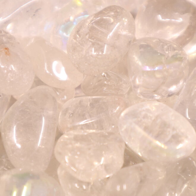 Angel (White) Aura Clear Quartz - Tumbled