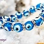 Evil Eye Bracelet-Light Blue Elastic Stretchy Protection