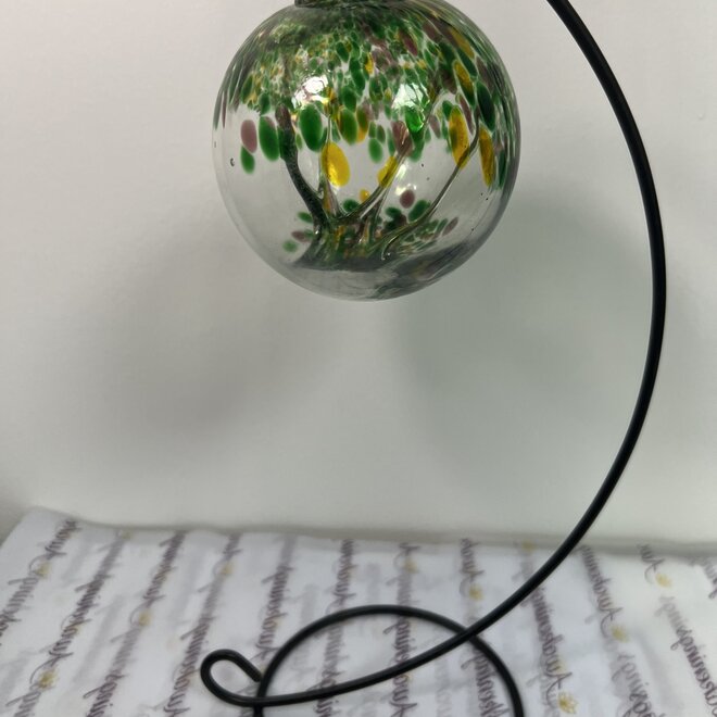 Witch Ball - Purple, Green & Yellow  Spots - 5"