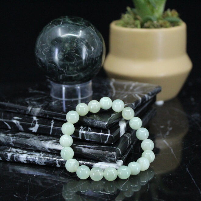 Chinese Green Jade Bracelet - 8mm