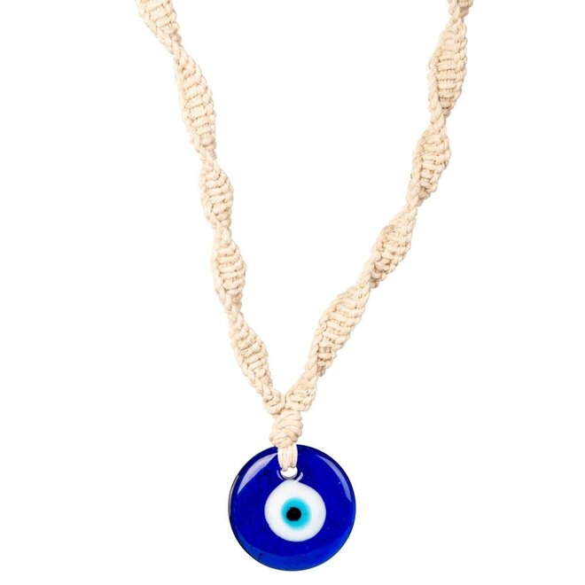 Evil Eye Hemp Necklace Adjustable