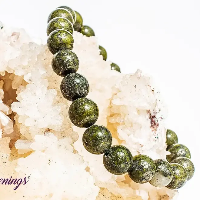 Epidote With Pyrite Bracelet -8mm