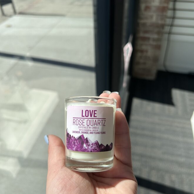 LOVE - ROSE QUARTZ (Lavender, Orange, & Ylang Ylang) Soy Candle 4oz