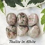Thulite in Albite - Tumbled