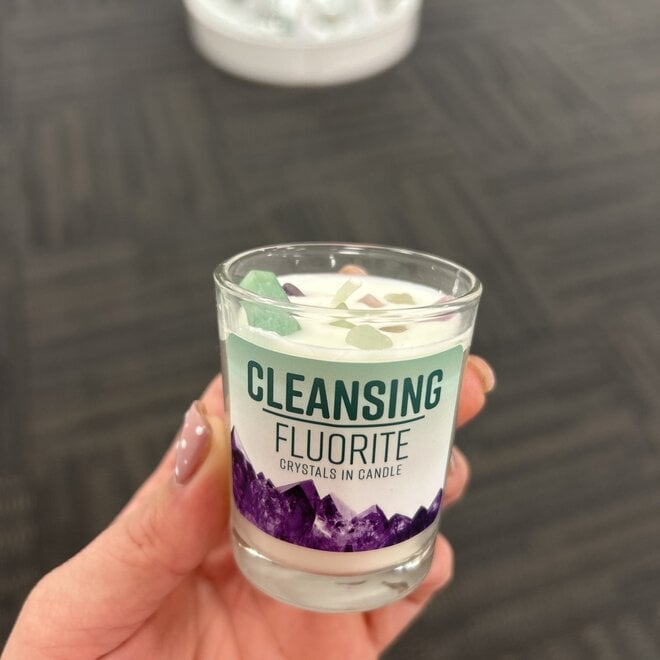 CLEANSING - FLUORITE (Lemongrass & Eucalyptus) Soy Candle 4oz
