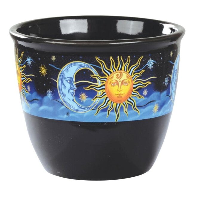 Sun & Moon Smudge Pot 4.25” x 3.5”