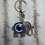 Evil Eye Blue Elephant Keychain