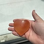 Orange Selenite Puffy Heart Large