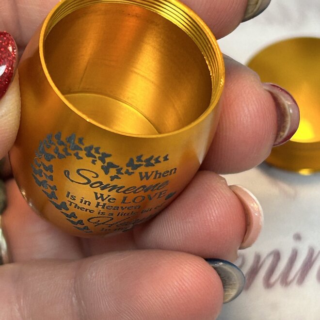 Copper Color Mini Cremation Urn 1'' X 1 & 1/2'' Aluminum