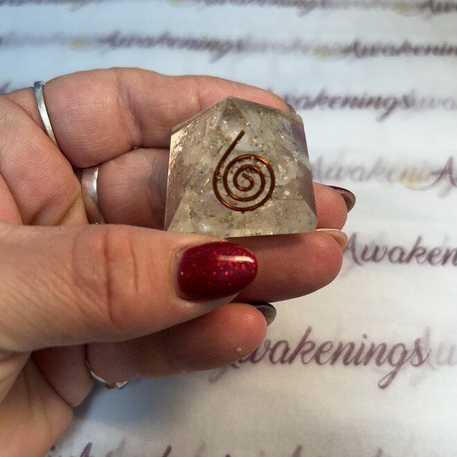 Clear Quartz Orgone Pyramid Small