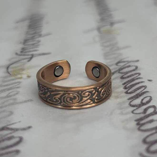 Magnetic Copper Ring - Swirls