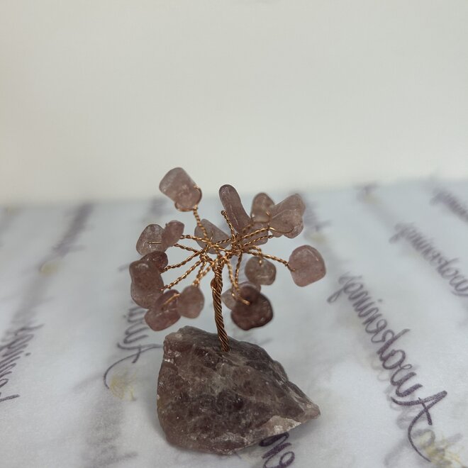 Mini Strawberry Quartz Tree