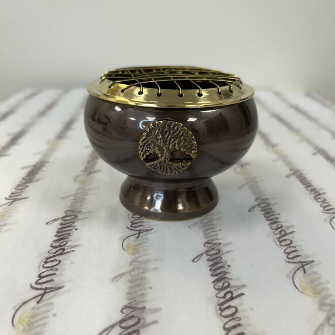Incense Cone Resin Charcoal Burner Holder Tree of Life- Large