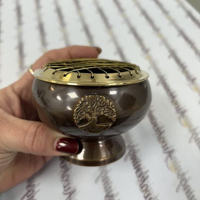 Incense Cone Resin Charcoal Burner Holder Tree of Life- Large
