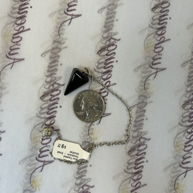 Mini Faceted Pendulum - Black Obsidian