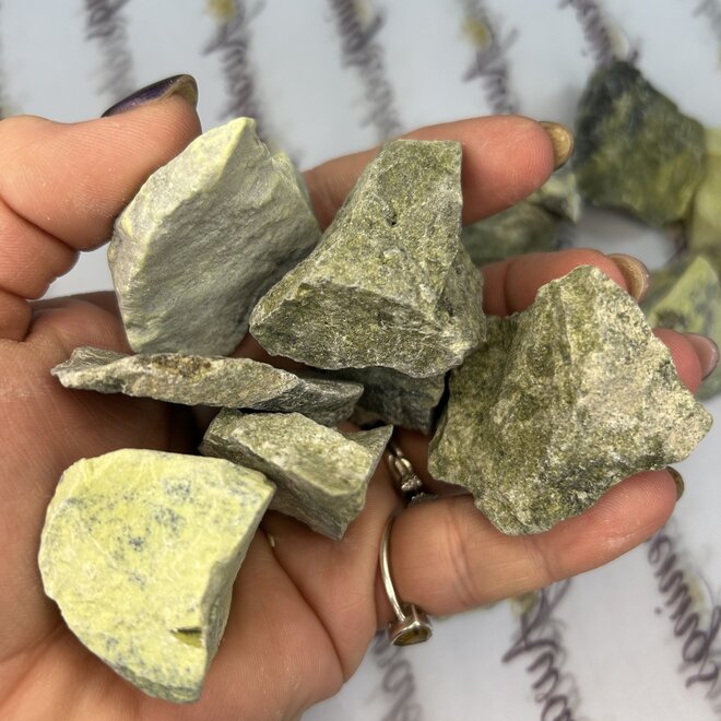 Green Serpentine (Peru)  Rough Raw Chunk