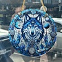 Wolf Suncatcher Blue 8X8'' Acrylic
