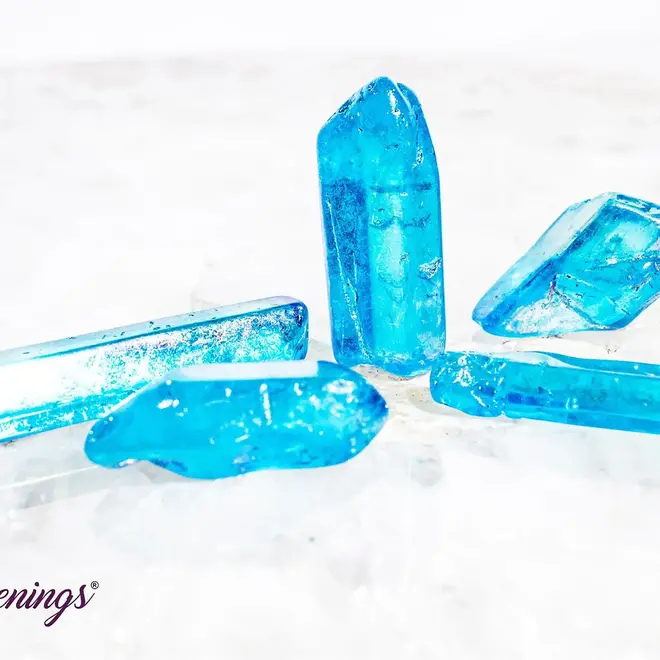 Blue Aura Quartz Points - Clear Medium