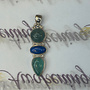 Green Fluorite & Lapis Lazuli Sterling Silver Pendant