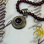 Garnet Bead Sterling Silver Necklace - India