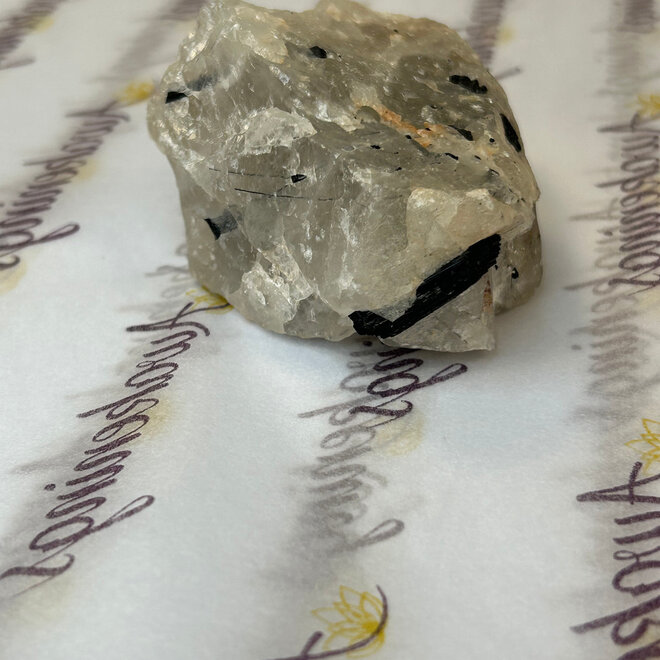 Black Tourmaline in Clear Quartz (Tourmalated Tourmalinated Rutilated Quartz) -  Raw 7oz