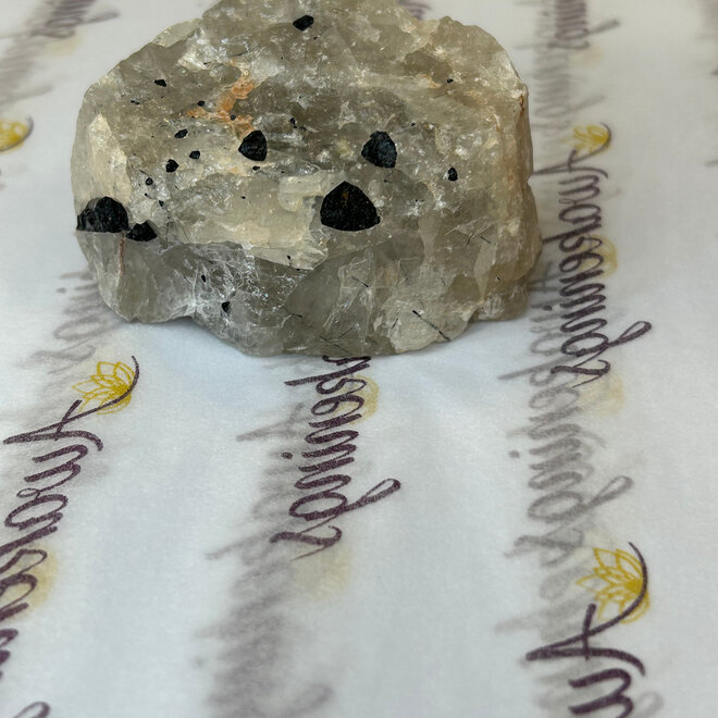 Black Tourmaline in Clear Quartz (Tourmalated Tourmalinated Rutilated Quartz) -  Raw 7oz