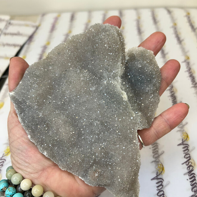 Grey Sugar Amethyst Slab  & Stand
