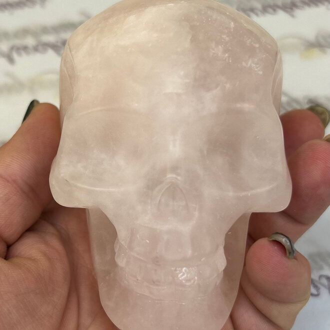 Rose Quartz Skull XXL - Aprox 1 Lb 5oz  3'' x 4'' x 2.5''