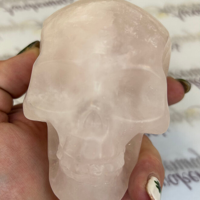 Rose Quartz Skull XXL - Aprox 1 Lb 5oz  3'' x 4'' x 2.5''