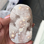 Pink Amethyst & Flower Agate Druzy - XXL Palm Stone