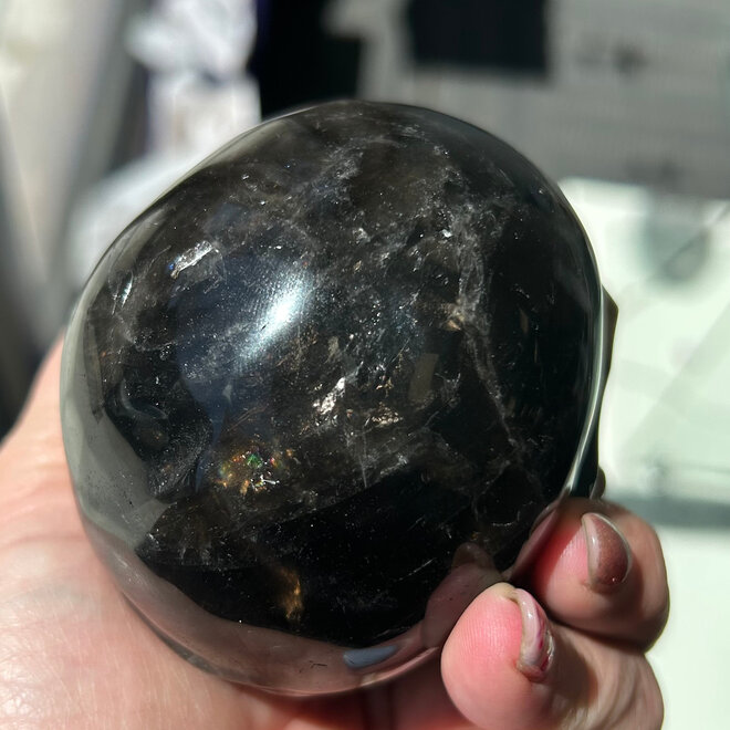 Brazilian Smokey Quartz Skull XL With Rainbow inclusions 753g