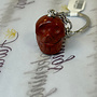 Skull Keychain - Red Jasper