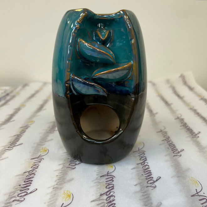 Waterfall Backflow Cone Burner 5.75'' Tall - Teal