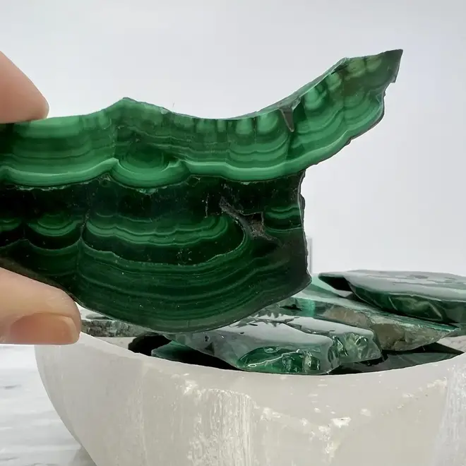 Malachite Slab Slice - Medium