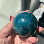 Blue Apatite Sphere 64mm with Stand