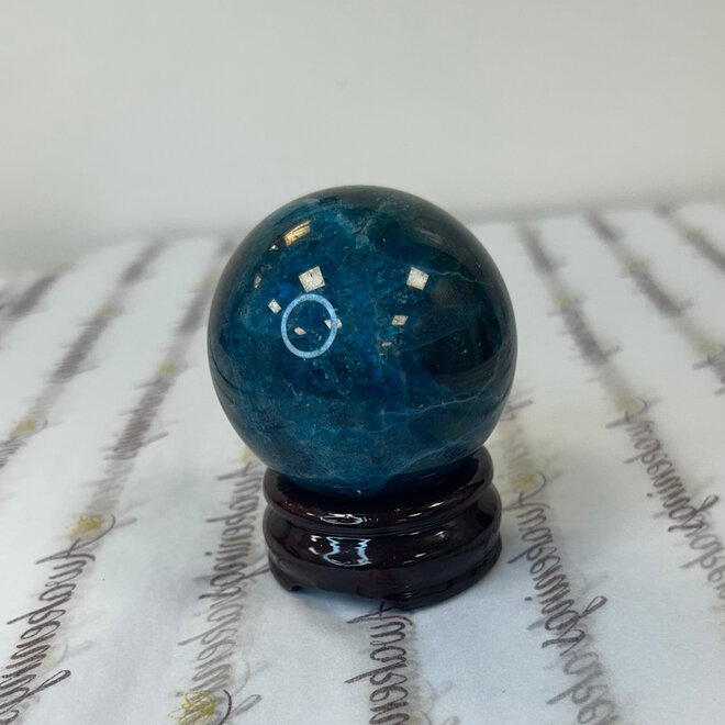 Blue Apatite Sphere 64mm with Stand
