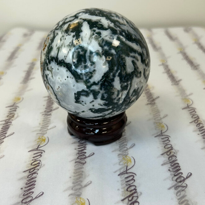 Tree Agate Sphere 85mm - 1 lb 14.6 oz